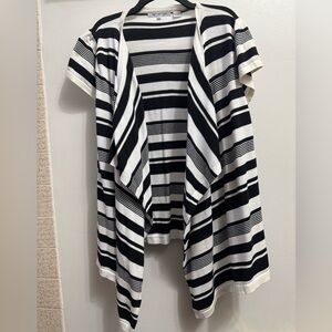 Eight Eight Eight Open front Cardigan 100% Cotton Black White Women’s Size XL